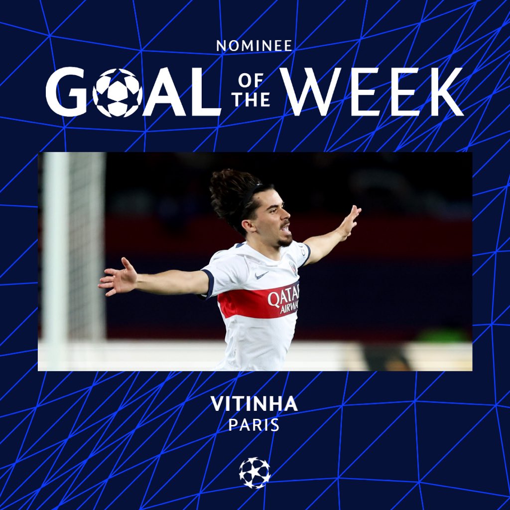 ✨ @ChampionsLeague El golazo de Vitinha, nominado al gol de la semana de la #UCL 🔝 Pueden votarlo ⤵️ uefa.com/uefachampionsl…