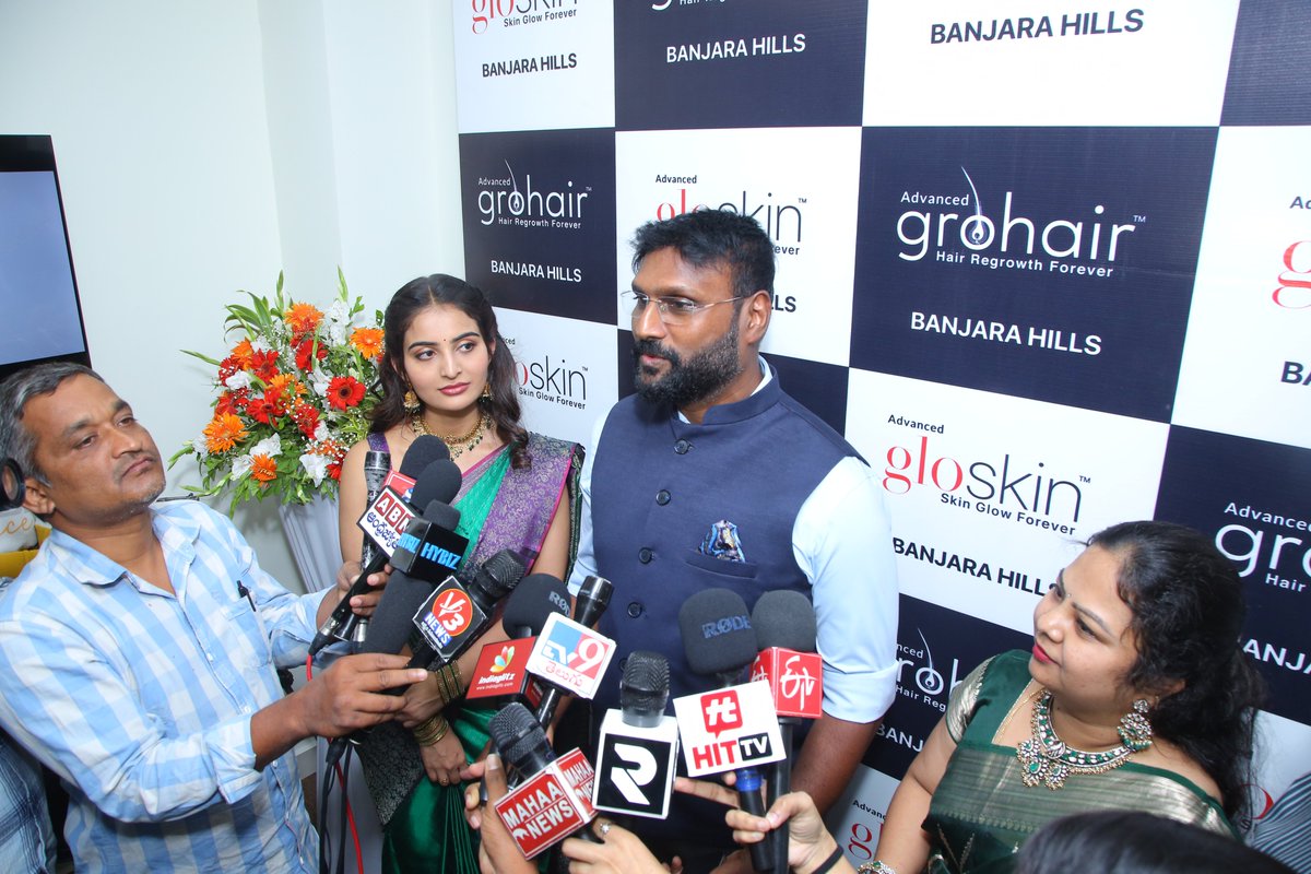 Chennai-based Advanced gro hair and glo skin  clinic was Launched by Tollywood Actress Ananya Nagalla along with MD of  Grohair Clinic Saran Vel J at Banjara Hills.  #gloskin #grohair #tollywood #ananyanagalla #amplereach #advancedgrohair #amplereachpr #skinclinic #hairclinic