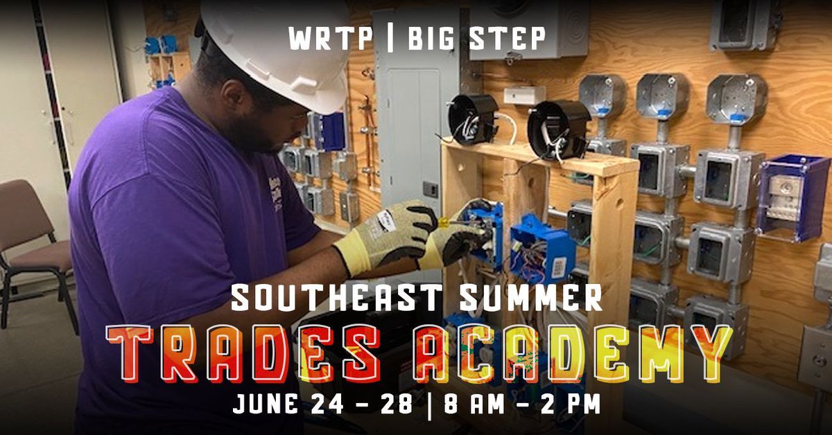 ✨ Join us at our 2024 Southeast Summer Trades Academy: June 24 - 28! 📍 1001 S Main St R119 🛠 Explore trade halls & contractor facilities, discover #apprenticeship opportunities in #construction, & enjoy hands-on experiences. Register by June 14 ⌛ 🔗 wrtp.org/event/2024-sum…