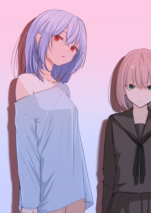 ヘッダーのイラストが欲しいとリプ頂いたので
いつか右に茶髪ちゃん描く予定 