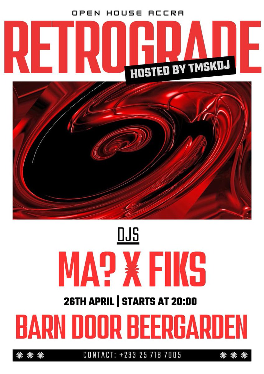 openhouseaccra's tweet photo. Back on 26th with @MaxwellAdjavon x FIKS https://t.co/loOZtlEBjC