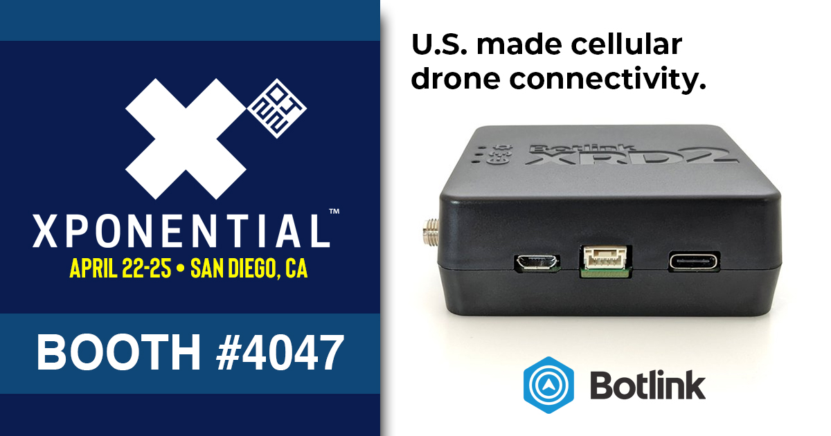 The Botlink team is counting down the days until AUVSI's Xponential next week in San Diego. If you plan on attending, make sure to stop by Booth 4047 to learn more about how Botlink can support your BVLOS operations over reliable cellular networks.

#XPO24 #AUVSI #BVLOS #drones