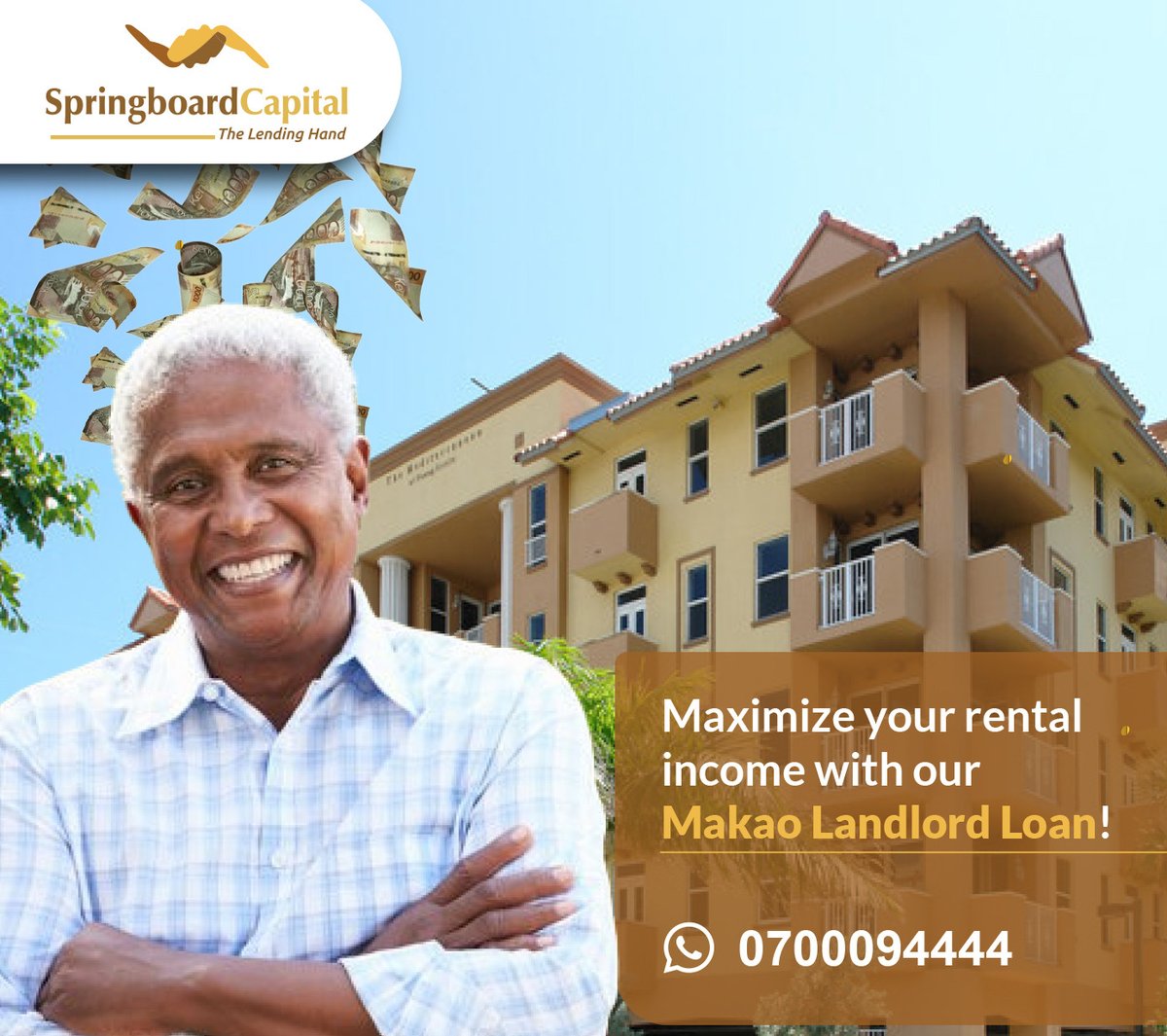 Wondering how to increase your rental income?💸🏘 Grow your Rental Property Portfolio with our Makao Landlord Loans! To apply, visit our website: springboardcapital.co.ke/makao-landlord… or Call/WhatsApp 0700094444 today. #SBC #TheLendingHand #MakaoLandLord #LandLordLoans #Loans