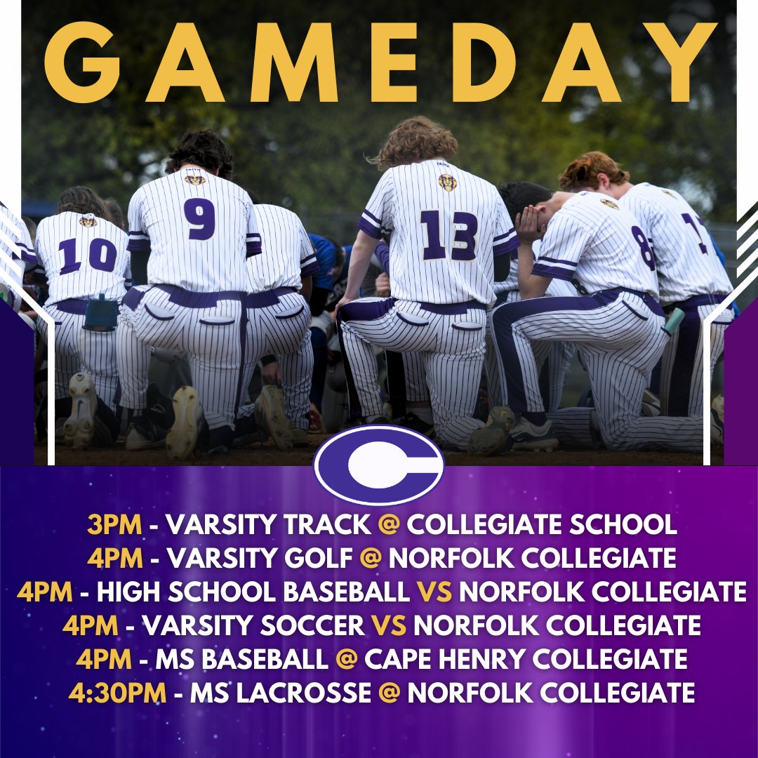 We've got a busy game day for you Ambassadors! Catch our girls Soccer squad at Moore Family Field or the Baseball team at Lakewood Park as they face Norfolk Collegiate! Good luck to all of our teams travelling and competing this afternoon! Go Christian! #ALLIN #TGBTG