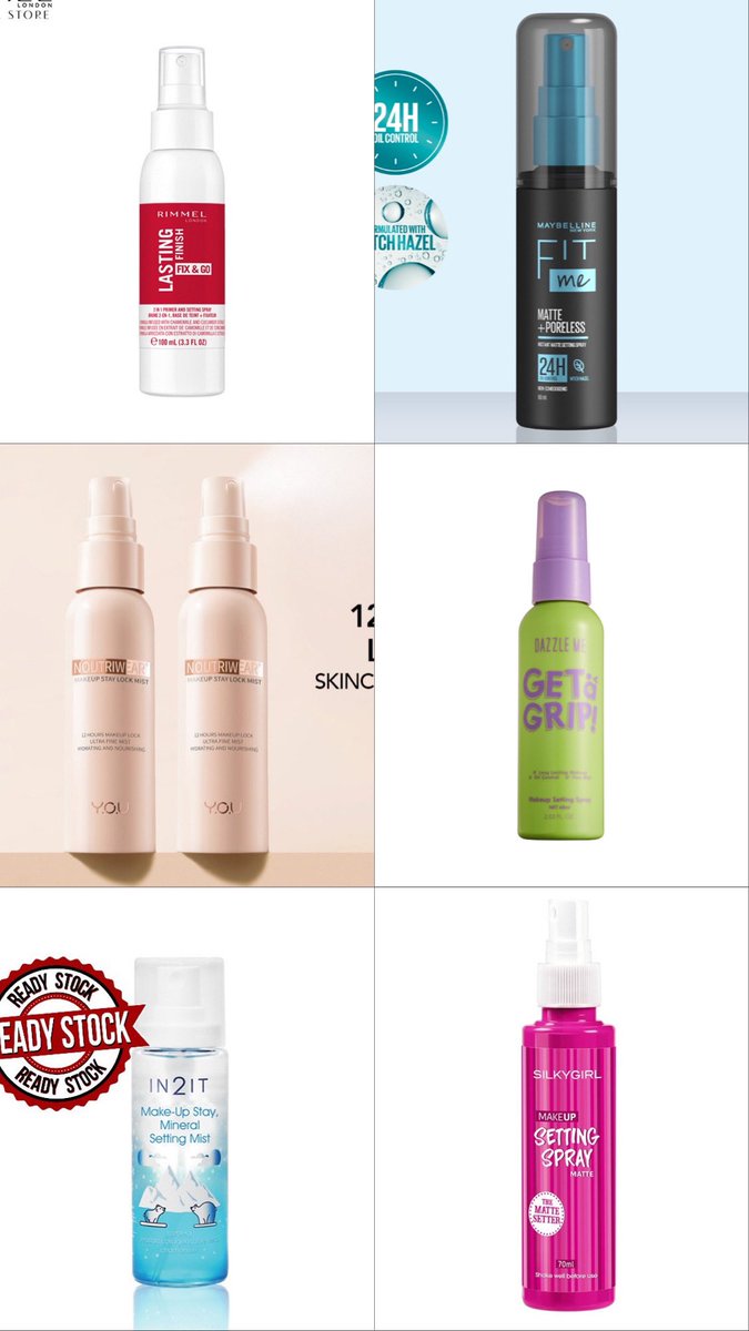 If you tengah confuse nak beli setting spray brand apa, boleh consider this thread🫰🏻

I nak share my honest review pakai setting spray dari 6 brand dekat bawah ni. Dan ni bukan paid review ye😌