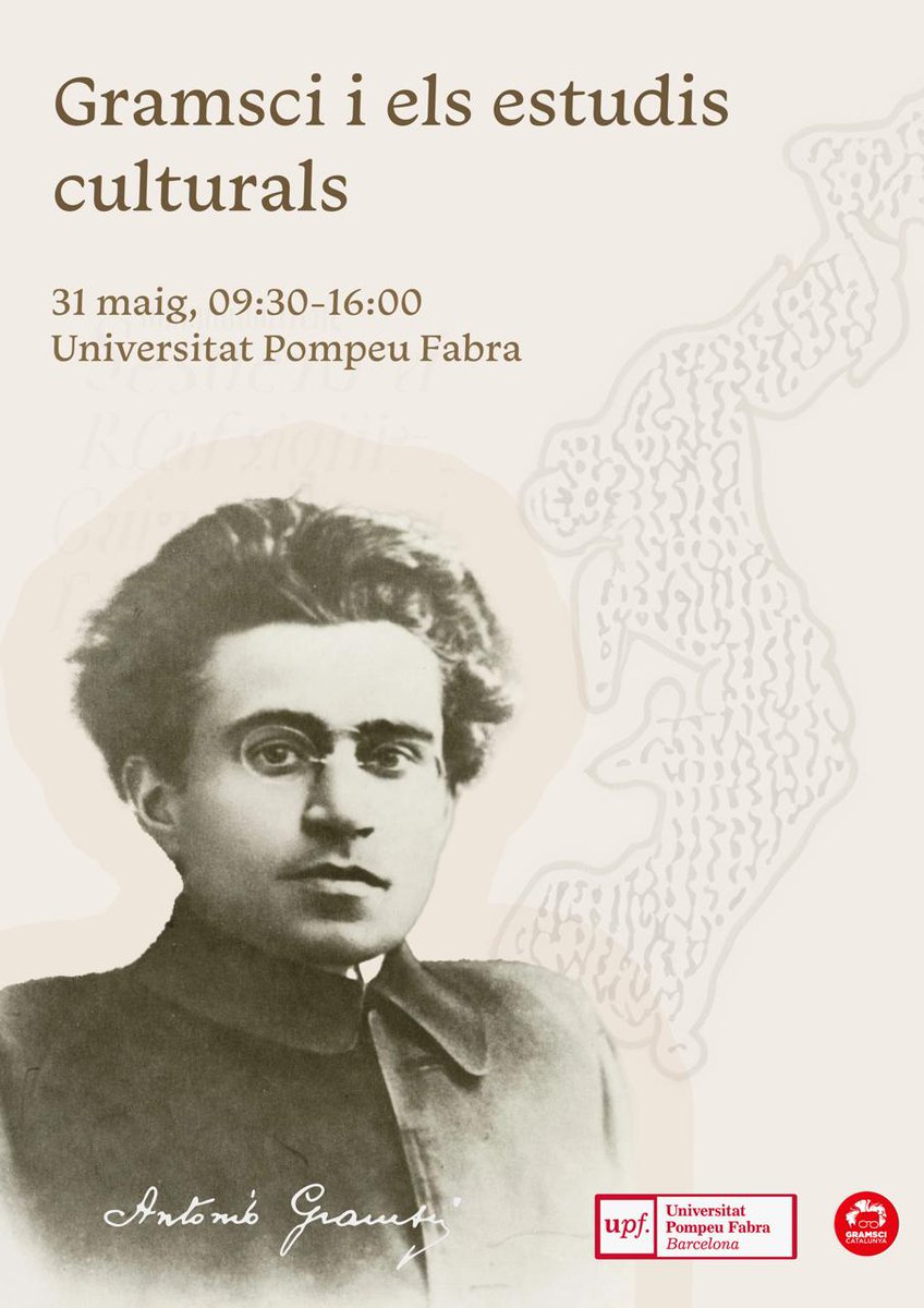 Feu lloc a l'agenda! Inscripció oberta per assistir al seminari Gramsci i els estudis culturals: passat i present. Reserva la teva plaça! 📆 31/05/24 🕙 10.00 h 📍 #CampusDelPoblenou 📝 i.mtr.cool/bzvjlmxmbt