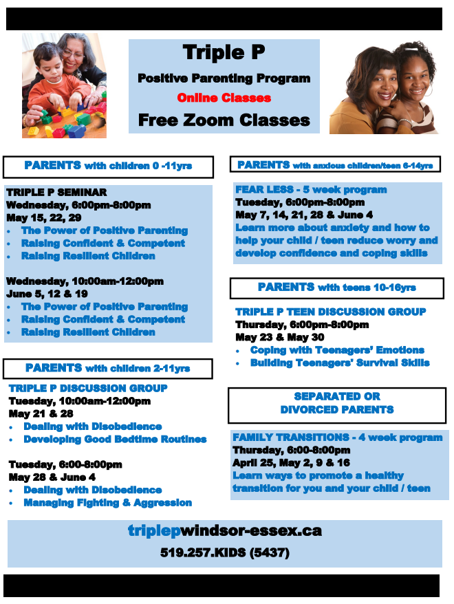 Triple P - Positive Parenting Program FREE Online classes! For more information and/or to register, please visit: hdgh.org/triplep