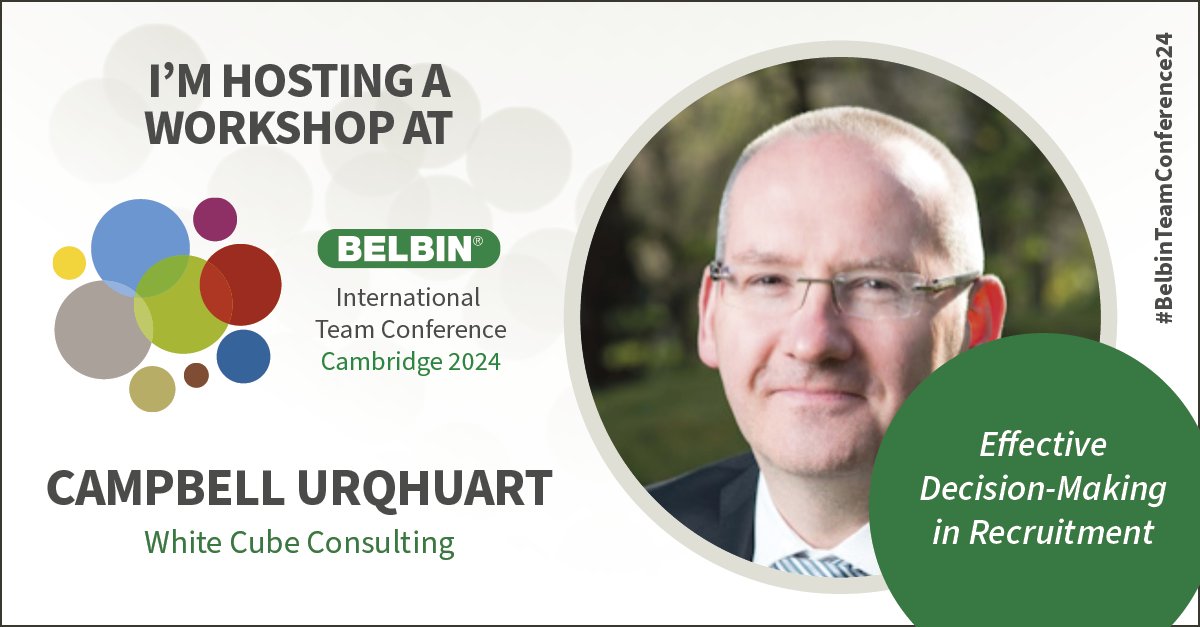 I’ll be hosting a workshop at the Belbin International Team Conference in July. 

My workshop is “Effective Decision Making in Recruitment”

Join me there? bit.ly/3wHM2fp

@belbinteamroles #BelbinTeamConference24 #teams #highperformingteams
