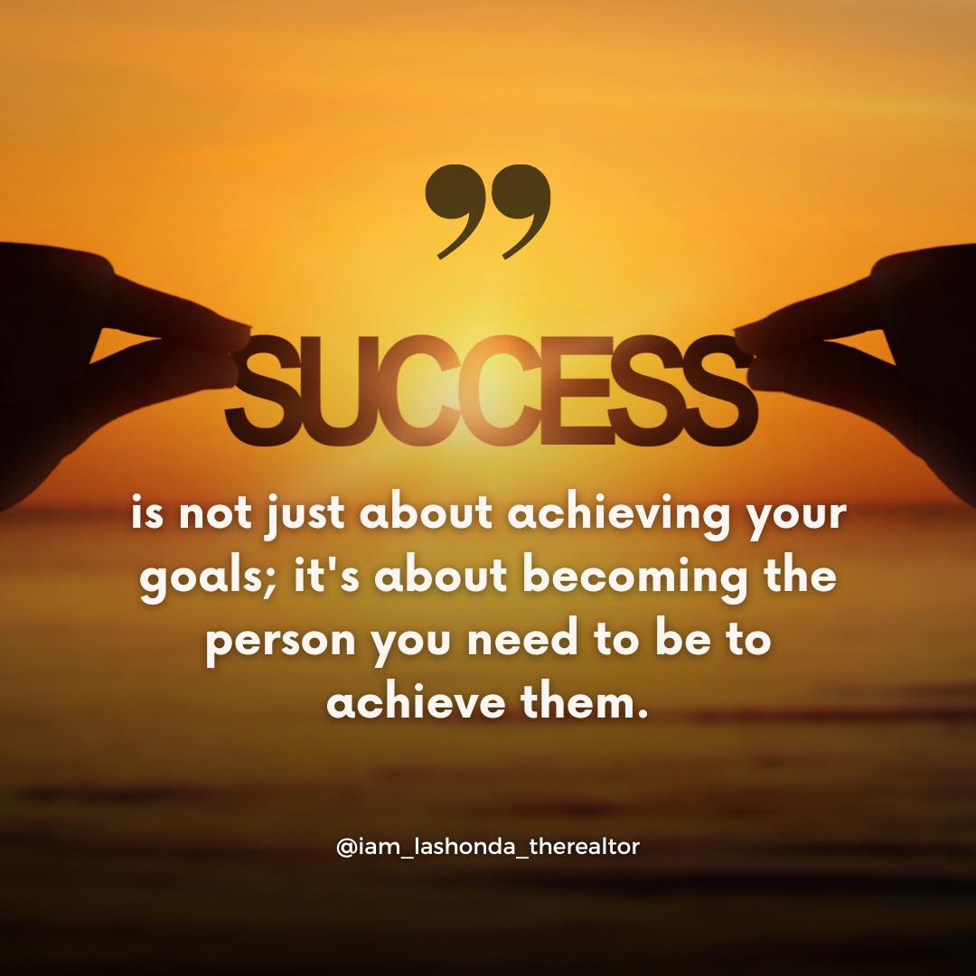 True success isn't just reaching your goals; it's the journey of growth and transformation that molds you into the person capable of achieving them!❤️

#LaShondaDailyQuote #LaShondaDailyMotivation #SuccessJourney #PersonalGrowth #AchievementMindset #BecomingBetter #GoalGetter