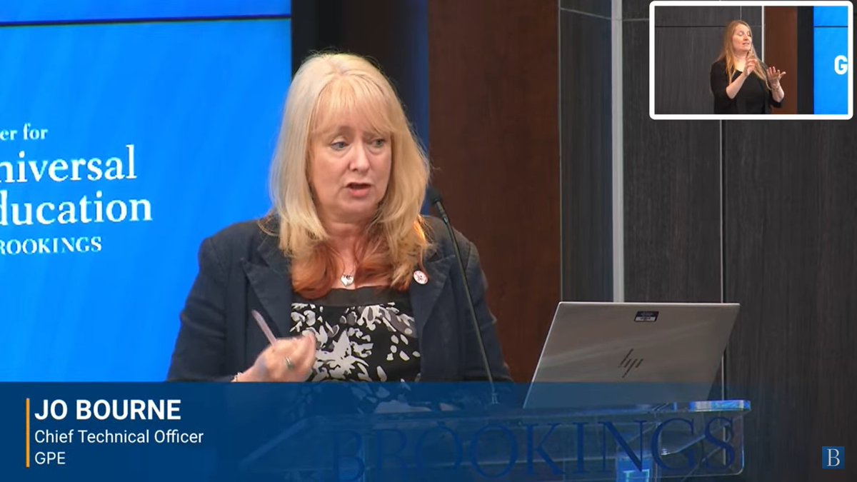 BrookingsGlobal's tweet photo. “Managing change in a complex system like education is not straightforward.” Jo Bourne explains how @GPforEducation works to mobilize partnerships and investments that transform education systems in lower-income countries, leaving no one behind.
#Transform4Inclusion https://t.co/fyjUs81Tcv