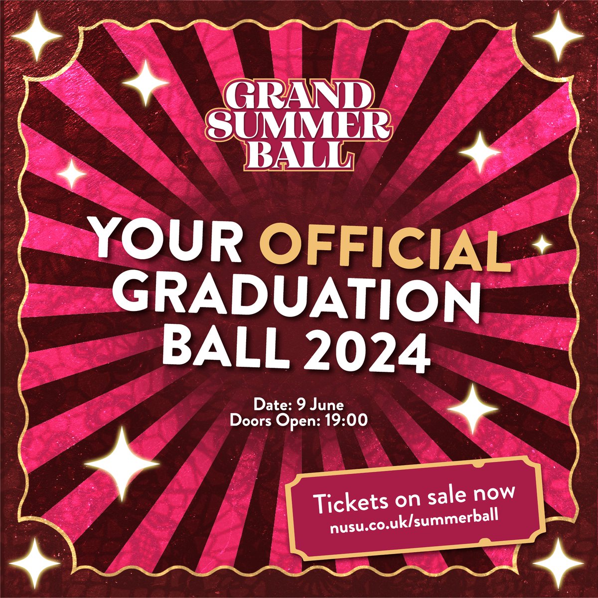 Did you know you can bring a plus one to our official graduation ball, who isn't part of Newcastle University? This means you can have all your friends together for one huge celebration! nusu.co.uk/summerball
