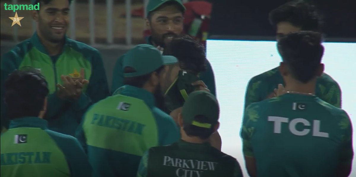Usman Khan is very emotional, and hiding his tears with the cap. He makes his Pakistan debut tonight 🇵🇰❤️😭😭😭 #PAKvNZ #tapmad #HojaoADFree