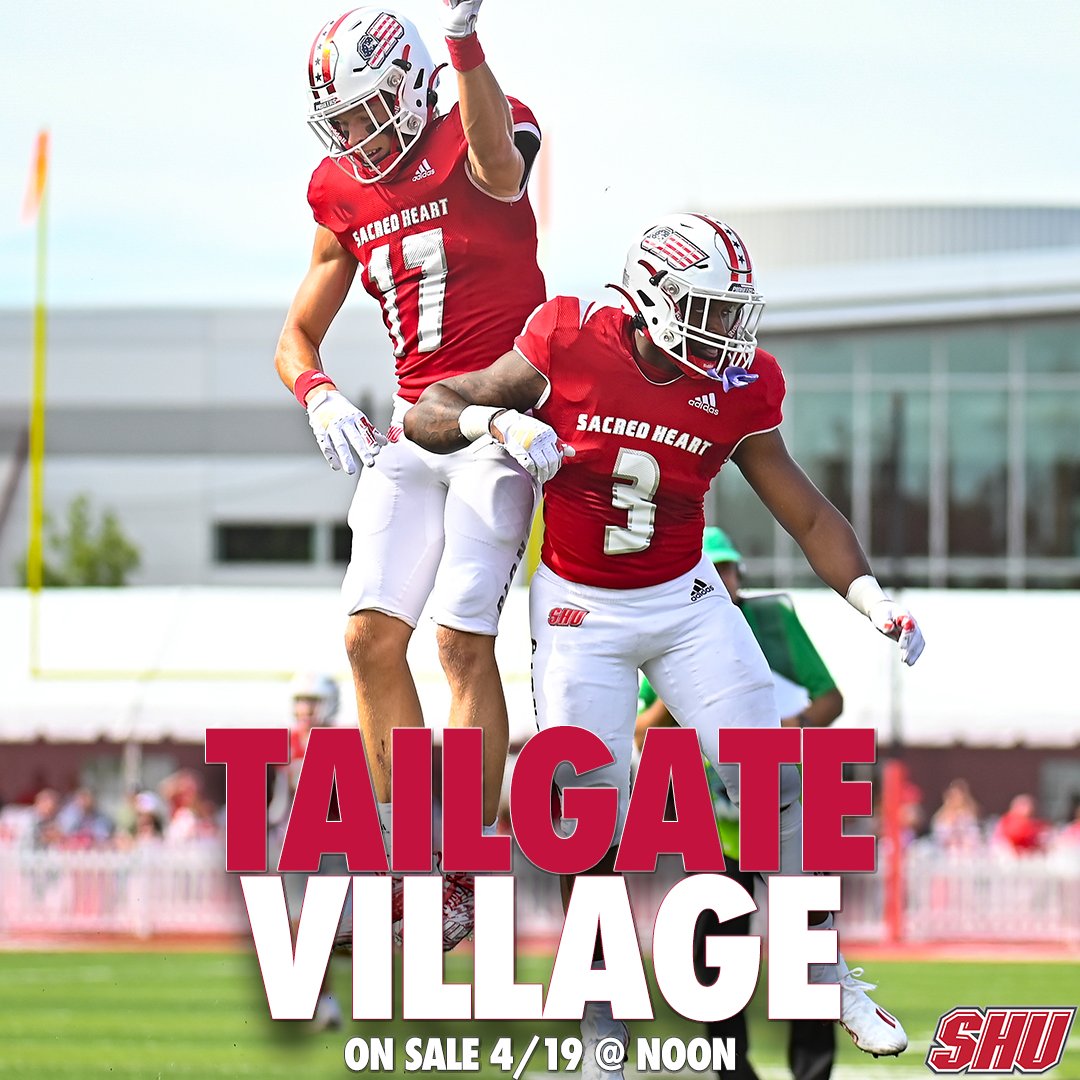 SHU Pioneers (@shubigred) on Twitter photo 2024 Tailgate Village season passes for <a href="/SHU__Football/">Sacred Heart Football</a> go on sale TOMORROW - April 19 at noon ‼️
Spaces are limited, so grab them while you can 🏈
#WeAreSHU 2024 Tailgate Village season passes for <a href="/SHU__Football/">Sacred Heart Football</a> go on sale TOMORROW - April 19 at noon ‼️
Spaces are limited, so grab them while you can 🏈
#WeAreSHU