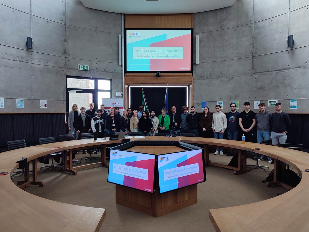 The final of our annual Next Big Change (NBC) Competition was held today in the Council Room in @MTU_ie Bishopstown. Congratulations to all the winners who tackled the #SDGs through their #innovative ideas. Well done!