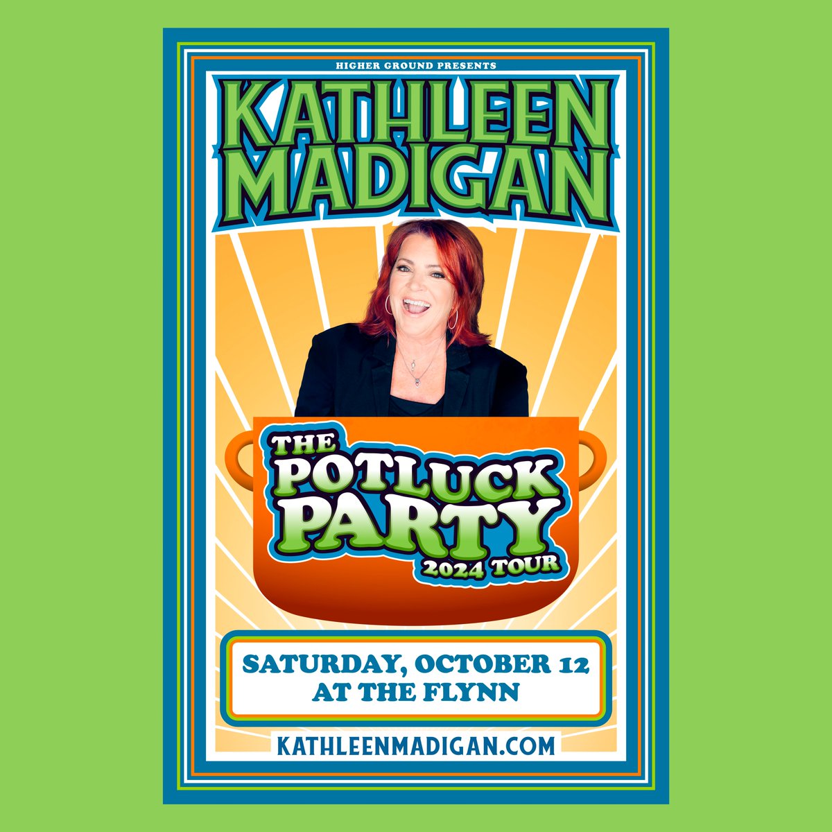 PRESALE: Grab tix now for Kathleen Madigan at the Flynn on October 12! 🎫 Use the code KMHG here: bit.ly/POTLUCKPARTY