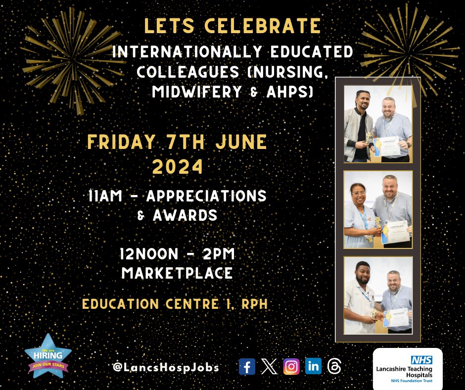 📢Calling all Managers @LancsHospitals Have you nominated your 'Internationally Educated Colleague' yet? 🏆We have 6 Award categories that you can nominate colleagues for! ⏳Deadline to vote is 10/05 and the Celebration Day 07/06 Vote here: forms.office.com/e/CPgndamEze