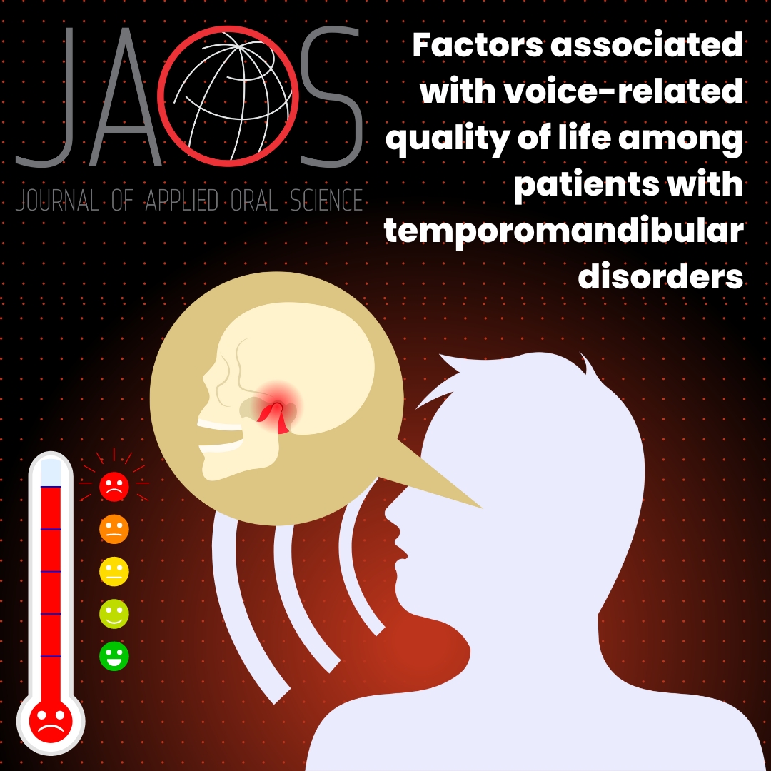 dx.doi.org/10.1590/1678-7…

Higher scores on depression measures and limitations in verbal and emotional expression could exacerbate voice problems among TMD pain patients.

#orofacialpain #temporomandibulardisorders #voicedisorder #anxietydisorder #depression #jaos