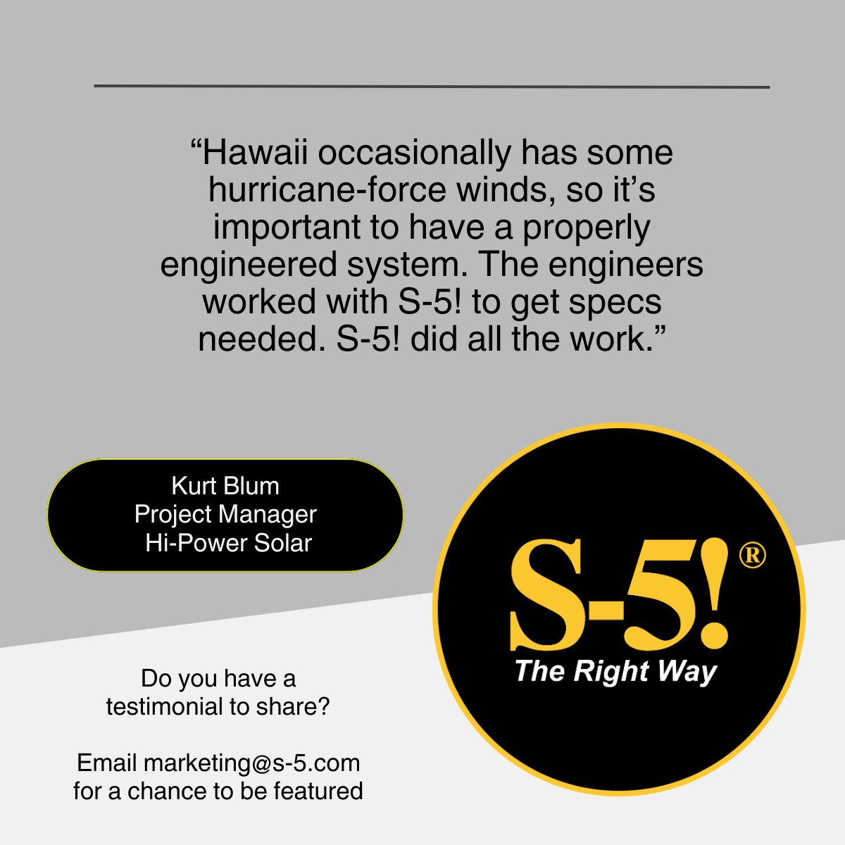 S5_Attachments's tweet image. Let us do all the work! #endorsement #engineered #engineer #roofing #roof #solarroof #solar #solarroofing #metalroofing @solar_hi @wordoflifehi @SunPower
@