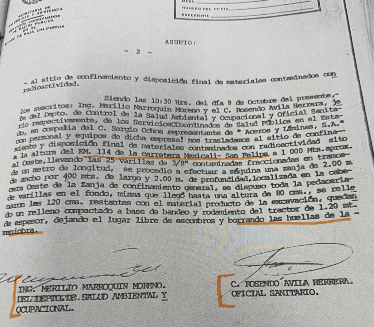 El 9 de octubre de 1985 lo hicieron: construyeron un cementerio radioactivo en Mexicali donde enterraron 18 mil varillas contaminada de radiación ☢️ 

El lugar elegido: el km 114, donde “borraron las huellas de la maniobra” para que nadie se enterara 🧵