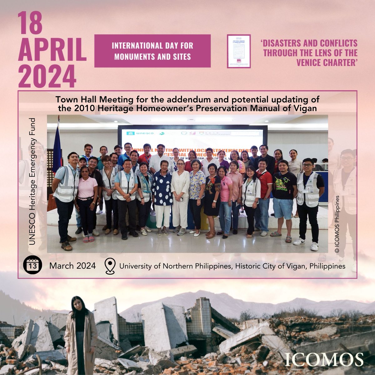 icomosph's tweet photo. At the conclusion of the March 2024 activities for the UNESCO Heritage Emergency Fund (HEF) project was a Town Hall Meeting, an assembly of Vigan Homeowners and local stakeholders to voice their opinions on issues on the recovery of Vigan.

#IDMS2024 
1/11 https://t.co/i0AgSrOB05