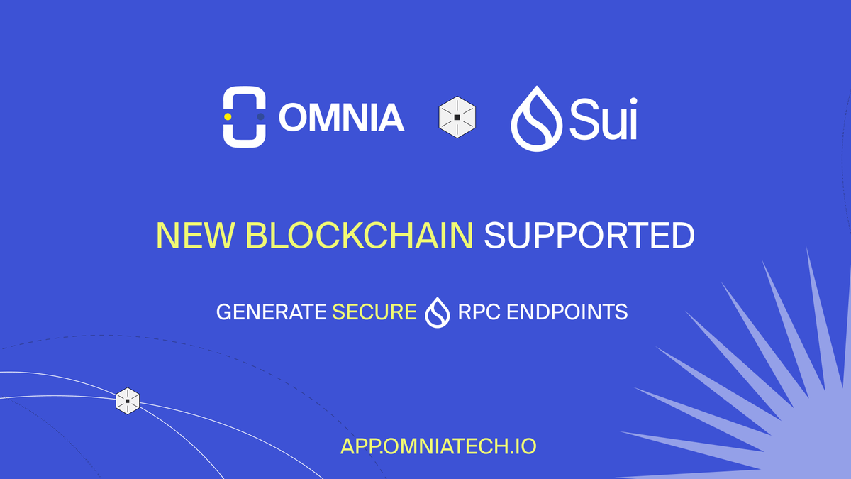 🗞️BREAKING: OMNIA has integrated @SuiNetwork🤝 Sui is a Layer-1 blockchain and smart contract platform designed to make digital asset ownership fast, private, secure, and accessible (and now even more!) Grab your secure #SUI RPC endpoints👇 app.omniatech.io