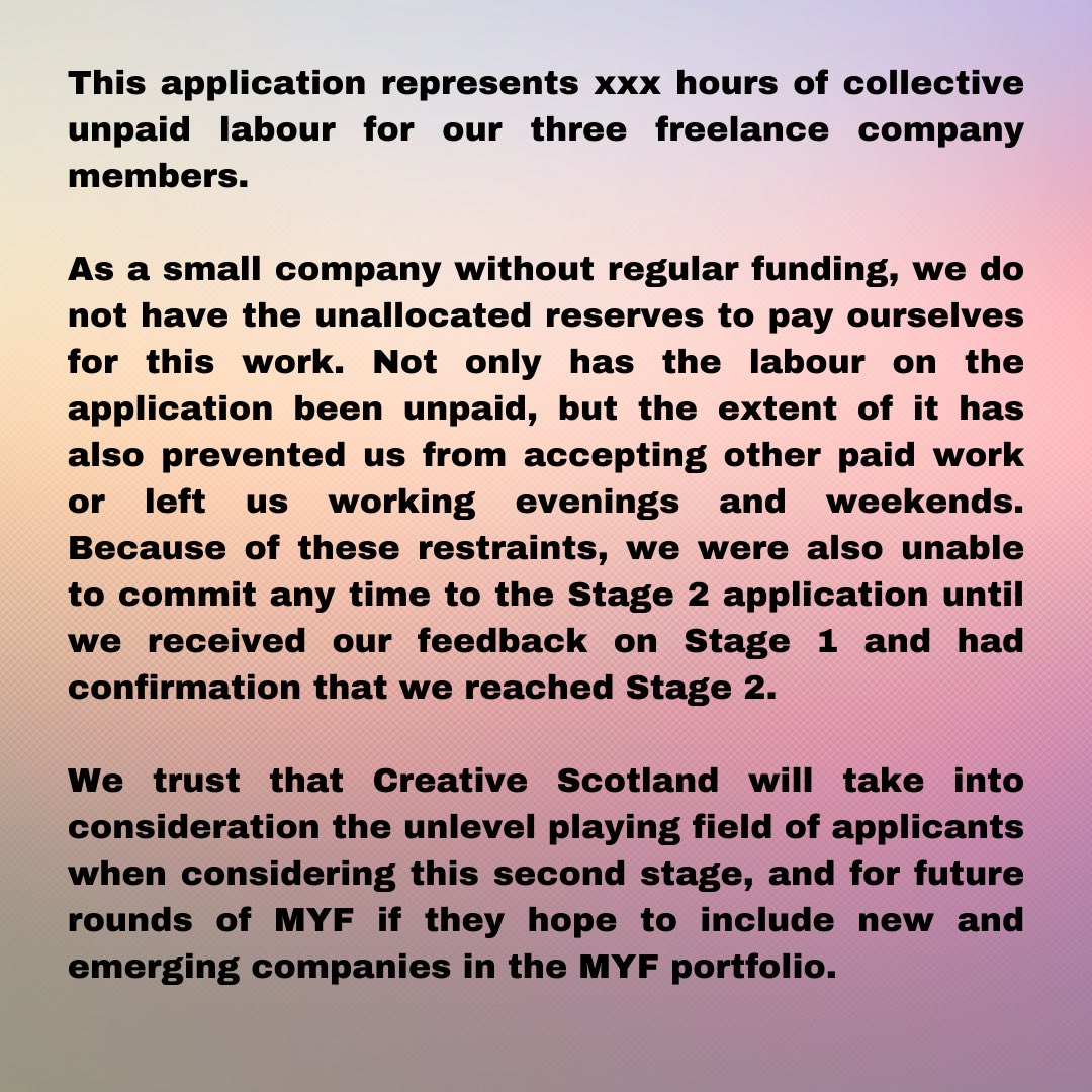 We will be putting this Company Statement as the first point on our Appendices linked to our MYF Business Plan. If you feel that this statement also applies to you, we encourage you to also use it in your application. There is power in numbers. Love Claire, Eszter and Isy xxx