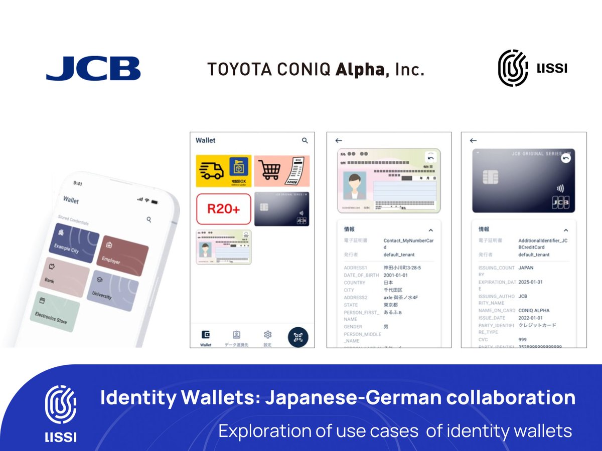 The world is watching #Europe!
#eIDAS 🇪🇺 📲 #EUDI #Wallets: 

We are proud to announce our collaboration with #JCB Co., Ltd and #TOYOTA CONIQ Alpha Inc. from #Japan