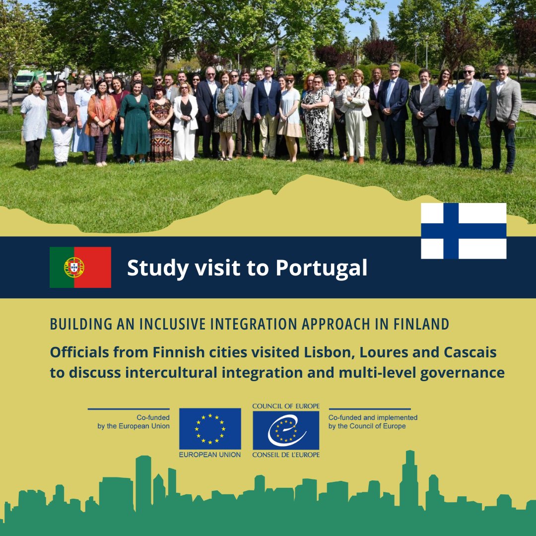 🇫🇮Representatives of the Finnish cities participating in the @EU_reforms / @CoE joint project 'Building an inclusive #integration approach in Finland' attended a study visit to Lisbon, Loures and Cascais in Portugal 🇵🇹 on 10-11 April 2024 . 🫴 go.coe.int/uYTnL