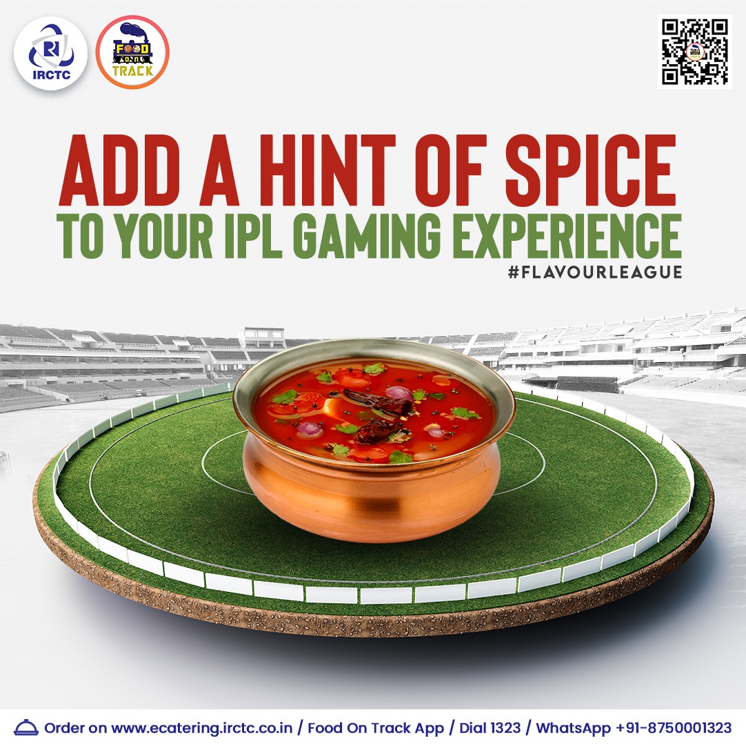 Love having spicy food? Order it easily and enjoy as you travel during the #IPL season. 🌐Click on ecatering.irctc.co.in 👉Install #FoodOnTrack app 📞1323/WhatsApp +91-8750001323 #foodintrain #FlavourLeague #IPL24 #MIvsPBKS #Orderfoodonline #foodlovers #Foodie #cricketfans