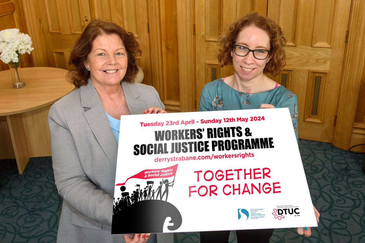 We are delighted to announce the return of the Worker's Rights and Social Justice Programme Brought to you by Derry City and Strabane District Council in partnership with Derry Trades Union Council (DTUC). Tue 23rd April to Sun 12th May More: pulse.ly/iandhsoezl
