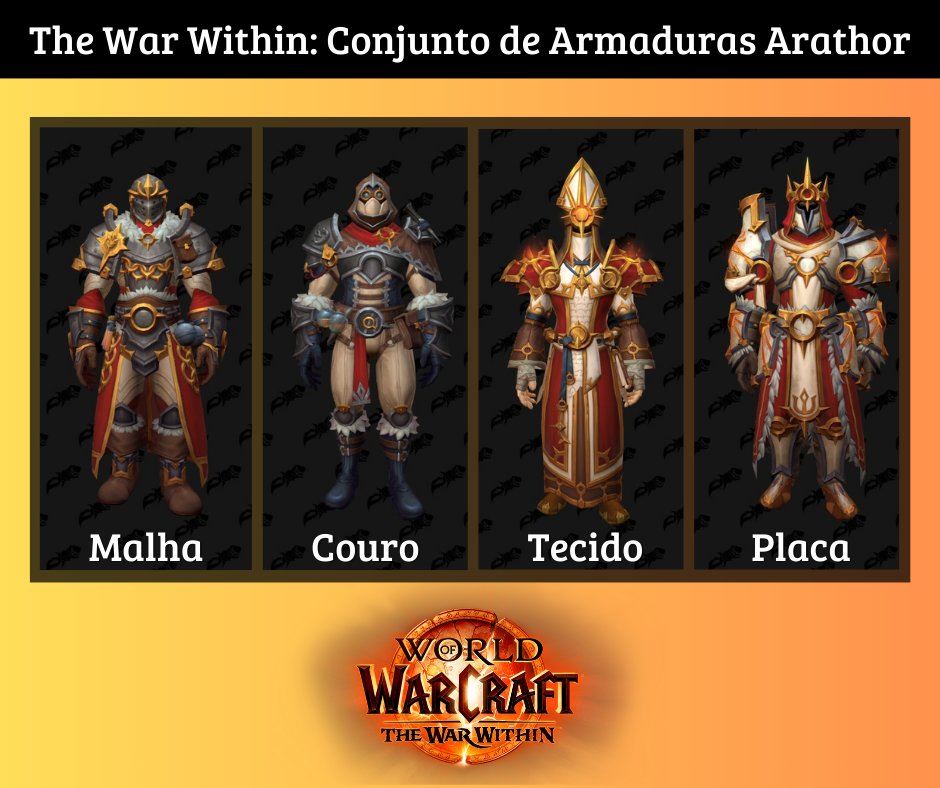 Zenyott_'s tweet photo. ‼️ The War Within ‼️

Olha que lindo esse conjunto de armaduras datados para a próxima expansão! 

🔹 Cores e versões: Azul, Amarelo, Vermelho e Roxo!

Vou colocando as versões nos storys pra vocês verem!!!
Curtiram? 🧐😆

#worldofwarcraft #warwithin #blizzard #arathor #transmogs https://t.co/KoUA2Dx2cO