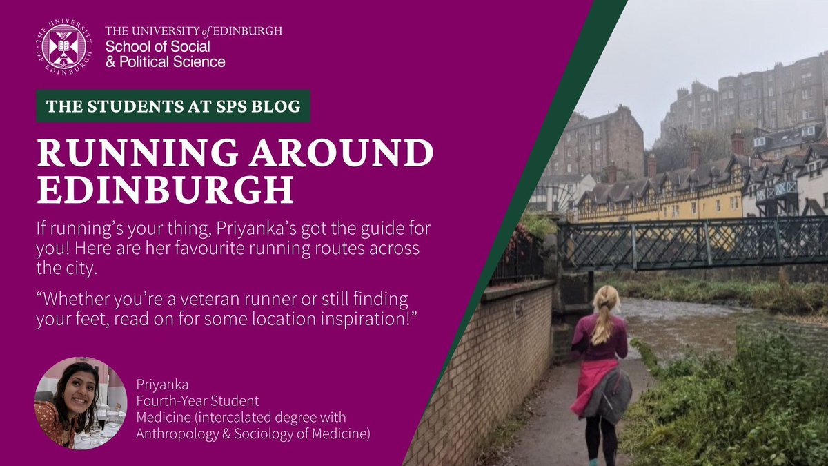 ✍️ New on the Students at SPS blog...

The sun is beginning to venture out of hibernation - it's perfect weather for a run! Priyanka's guide to Edinburgh's best running routes is all you need to get started.

Read more here: bit.ly/running-around…