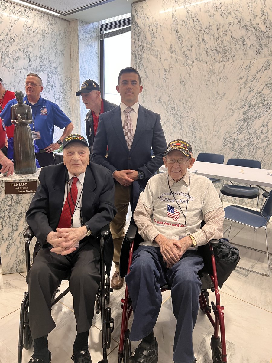 Yesterday was Honor Flight Day in Albany. I met several US veterans, including some from AD 118. It was also inspiring to gather round in the Assembly Chamber to listen to a 103-year-old veteran play the saxophone for visitors. Veterans, we thank you for your service. #USVeterans