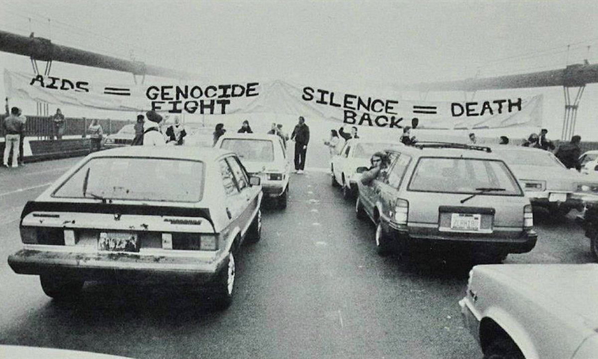 Not a lot of queer folks ripping on the anti-genocide bridge-blockers. Maybe it's because Stop AIDS, Act Up, and others staged similar protests back in the day. And now those activists are lionized as heroes. Just like those who resist Israel's Gaza genocide will be one day.