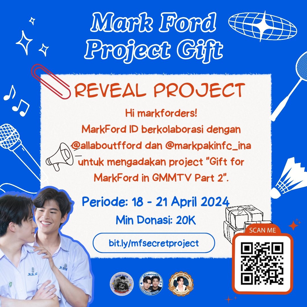 markford_id's tweet photo. [Project Reveal]

Hi markforders!

MarkFord ID berkolaborasi dengan @allaboutfford dan @markpakinfc_ina untuk mengadakan project "Gift for MarkFord in GMMTV Part 2".
Kami menerima donasi dengan min Rp20.000, dan detailnya dapat di scan melalui qr code. 

let's join us!

#markford https://t.co/GBz535iZa3