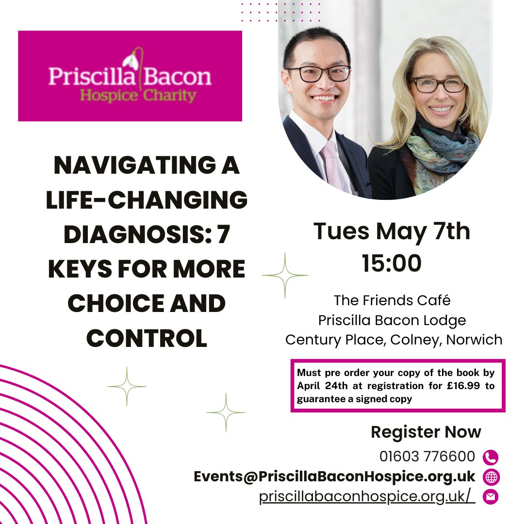Our first stop in 🇬🇧 is on May 7th at Priscilla Bacon Lodge Hospice This event is for patients and families, health care providers and members of the public. 👉Register today and pre order your copy of our book: loom.ly/sWxXx0U