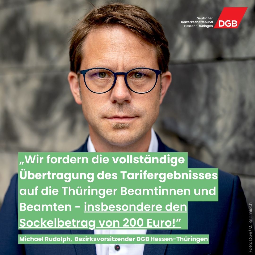 DGB Hessen-Thüringen (@dgbheth) on Twitter photo Kritik am Gesetzentwurf zur Beamtenbesoldung in Thüringen: Der Sockelbetrag muss für alle kommen, fordert <a href="/M_Rudolph_KS/">Michael Rudolph</a>. Jetzt sind die Abgeordneten des Thüringer Landtags gefordert, das zu korrigieren. 👉hessen-thueringen.dgb.de/-/8ep Kritik am Gesetzentwurf zur Beamtenbesoldung in Thüringen: Der Sockelbetrag muss für alle kommen, fordert <a href="/M_Rudolph_KS/">Michael Rudolph</a>. Jetzt sind die Abgeordneten des Thüringer Landtags gefordert, das zu korrigieren. 👉hessen-thueringen.dgb.de/-/8ep