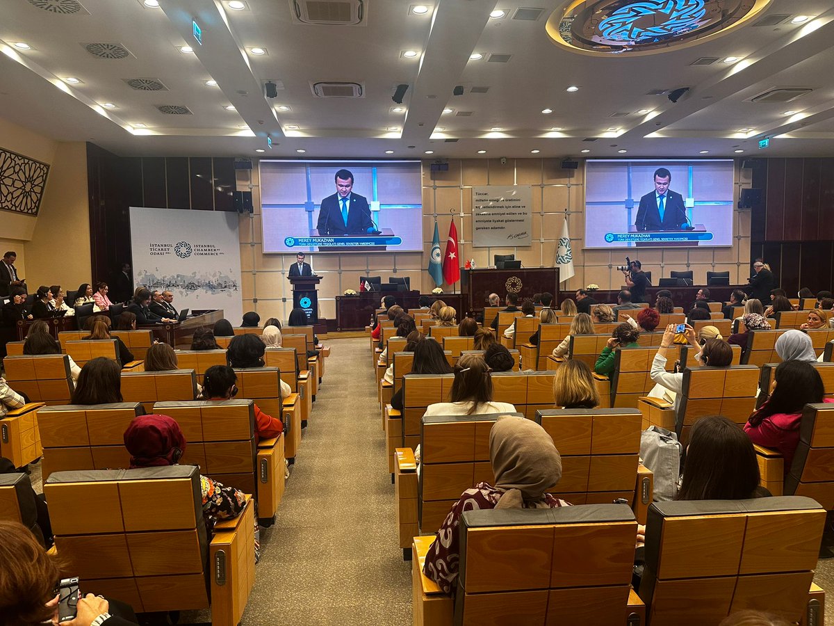 Turkic_States's tweet photo. The 2nd General Assembly of the Women Entrepreneurs Committee of the Union of Turkic Chambers of Commerce and Industry (#TCCI) and Business Forum b2b Networking Event was held on 18 April 2024 in #Istanbul.  
Deputy Secretary General of the Organization of @Turkic_States Mr. @MereyMukazhan attended the program and delivered a keynote address during the inauguration of the Business Forum.
➡️https://t.co/3kU5AosXiH
***
Türk Ticaret ve Sanayi Odaları Birliği Kadın Girişimciler Komitesi 2. Genel Kurulu ve İş Forumu & b2b Networking Etkinliği 18 Nisan 2024 tarihinde İstanbul'da gerçekleştirildi. 
#TürkDevletleriTeşkilatı Genel Sekreter Yardımcısı Merey Mukazhan bahse konu programa katılarak, İş Forumunun açılışında davetlilere hitap etti.
➡️https://t.co/3snBZ0pSsV