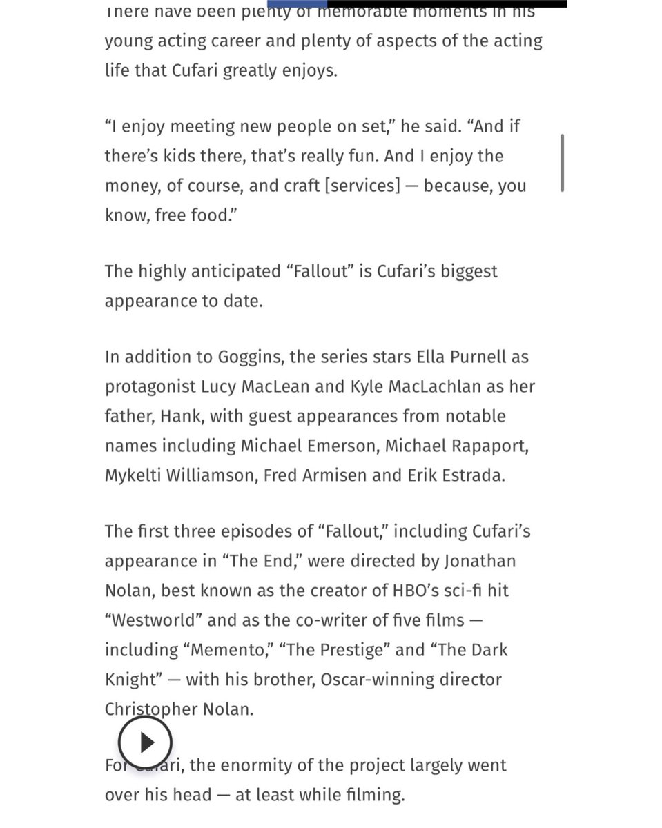 MasonCufari's tweet photo. P2 of the article!! #fallout https://t.co/sPl3QzYNzU