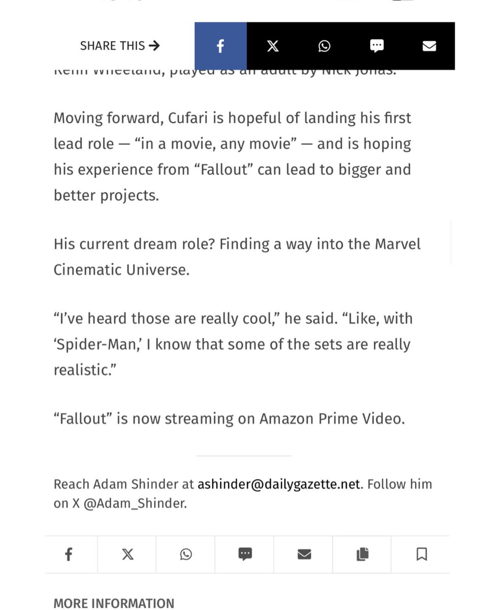 MasonCufari's tweet photo. P2 of the article!! #fallout https://t.co/sPl3QzYNzU