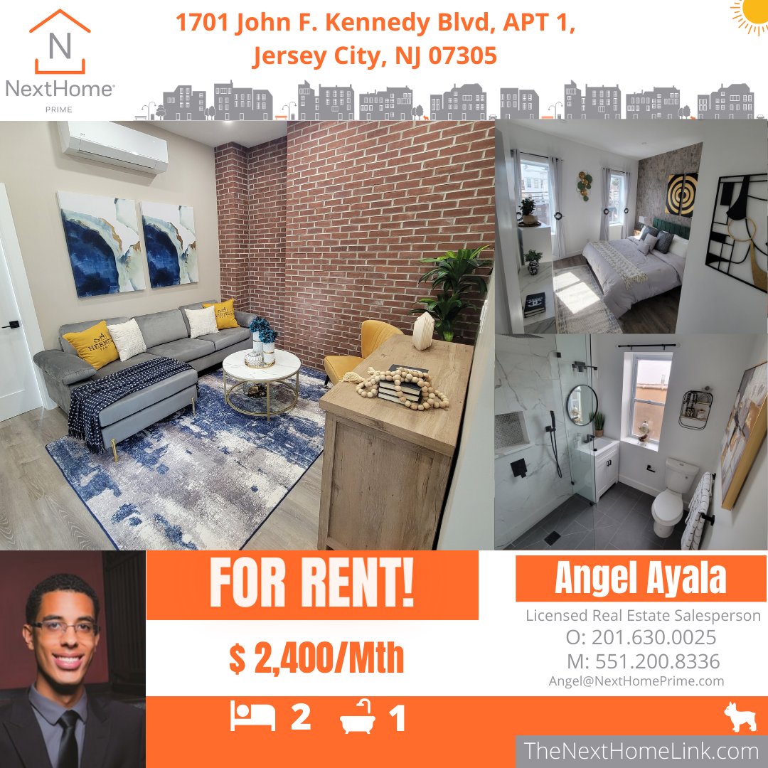 We are now LIVE at 1701 John F. Kennedy Blvd, Unit 1, Jersey City, NJ 07305! #NextHomePrime #NextHome #JustListed #ForRent #Rental #Residential #RealEstate #Realtor #HudsonCounty #JerseyCity #JC #NJ #NewJersey #Rent #Home #Listing #Apartment #Property #Rental #RealEstateAgent