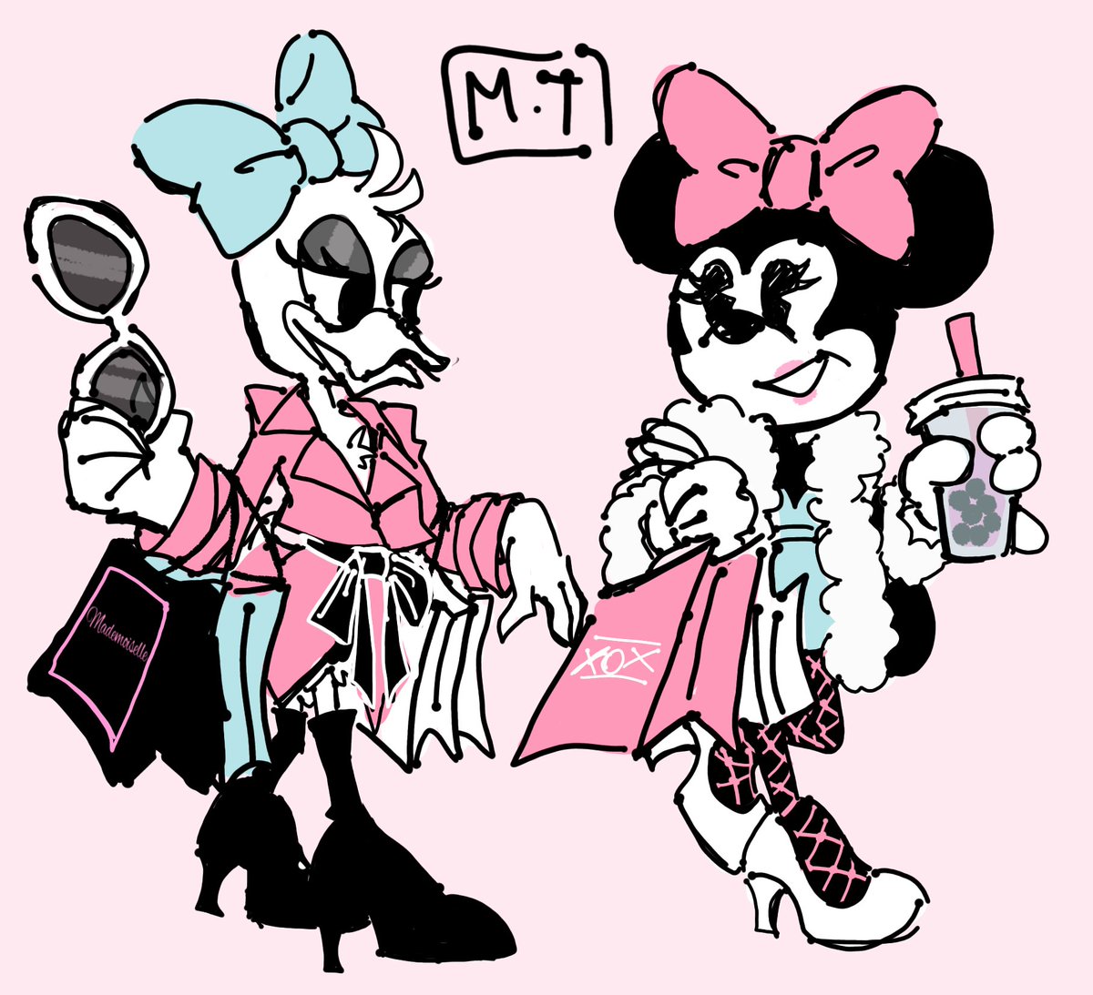 Sometimes u just want to draw fanart... and the other times u have drawing ideas like Minnie and Daisy  shopping together 😶 #artworks #art
