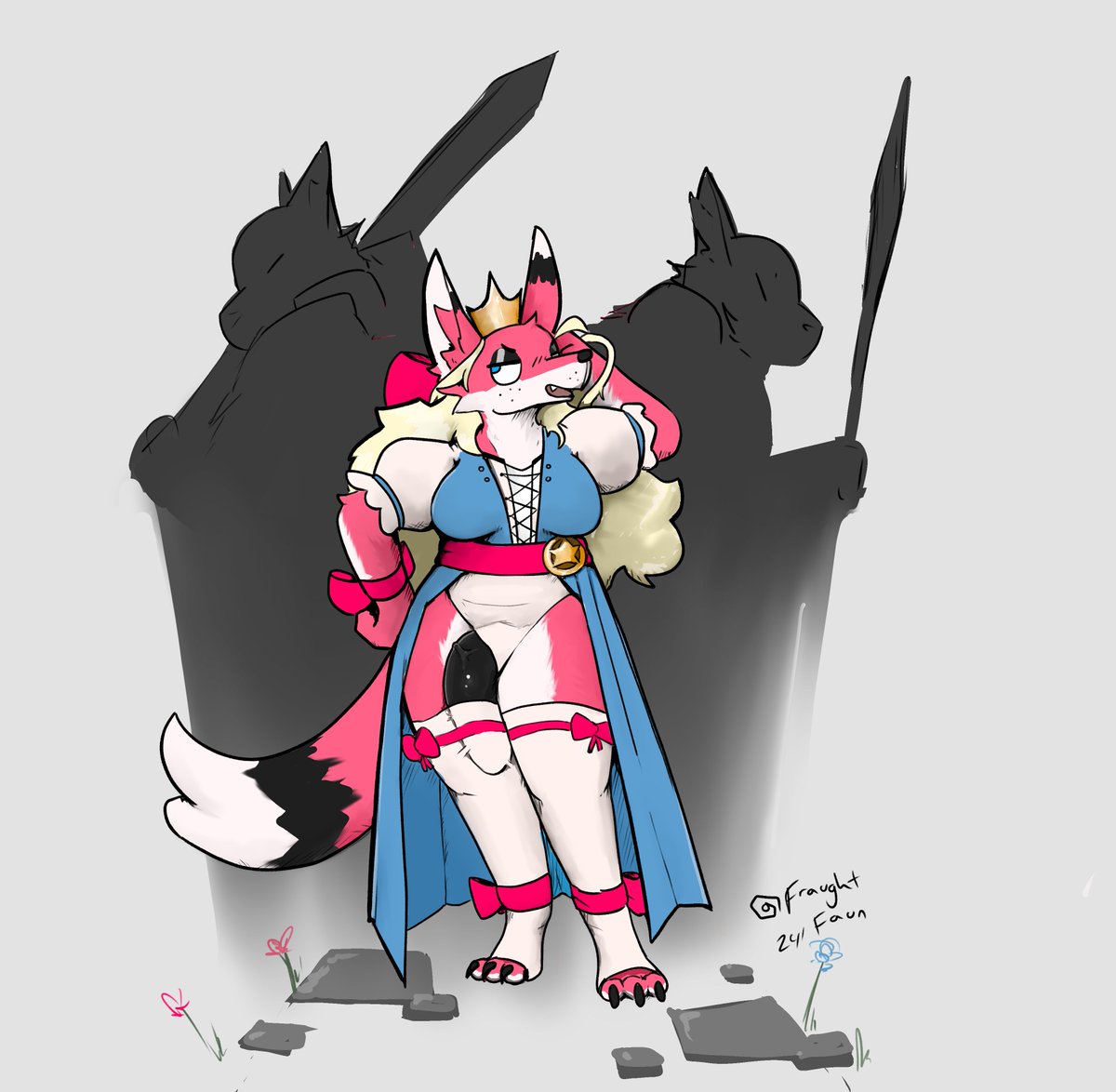 FraughtFaun's tweet photo. Character design for @TecUsedPound 

The Pink Princess: royal brat, daddy's specialist little girl, and league of chains jobber.

Special powers include: having an army of loyal guards. https://t.co/uspxHPx6ls