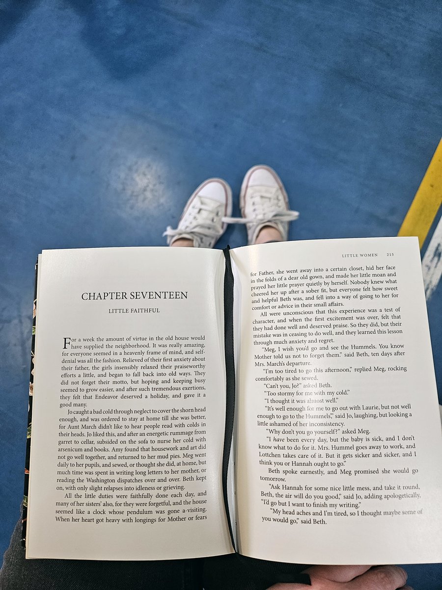 Today's #Day17 and I had to take the book to work and then read whilst I waited for the kiddies to arrive. 💜🌞

#BTSBookClub #BTSBC_BOTM #BookOfTheMonth #April #LittleWomen #LouisaMayAlcott