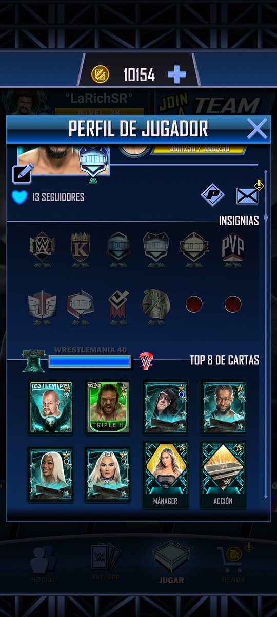 Richi01_SC's tweet photo. I'm looking for a WM40 team playing TSG b2b2b, I meet all the minimums. I'm playing 2-3 TSG per day!

TSG grinder 
TBG full charged 15 attacks 

#WWESupercard https://t.co/HOcfRqa6to