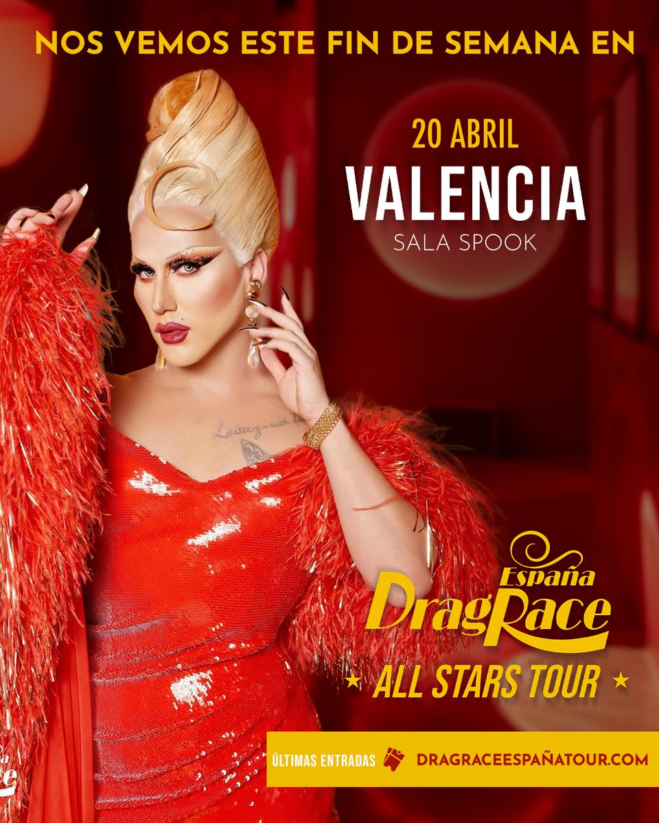 vVALENCIA te toca! ✨ Ve sacando la vajilla buena porque nuestras chicas tienen hambre y van a DEVORAR este fin de semana en Spook🍴 🇪🇸Próximas fechas de la gira: ⭐️Bilbao: 28 de abril ⭐️Gran Canaria: 2 y 3 de mayo 🎟️Entradas en dragraceespanatour.com