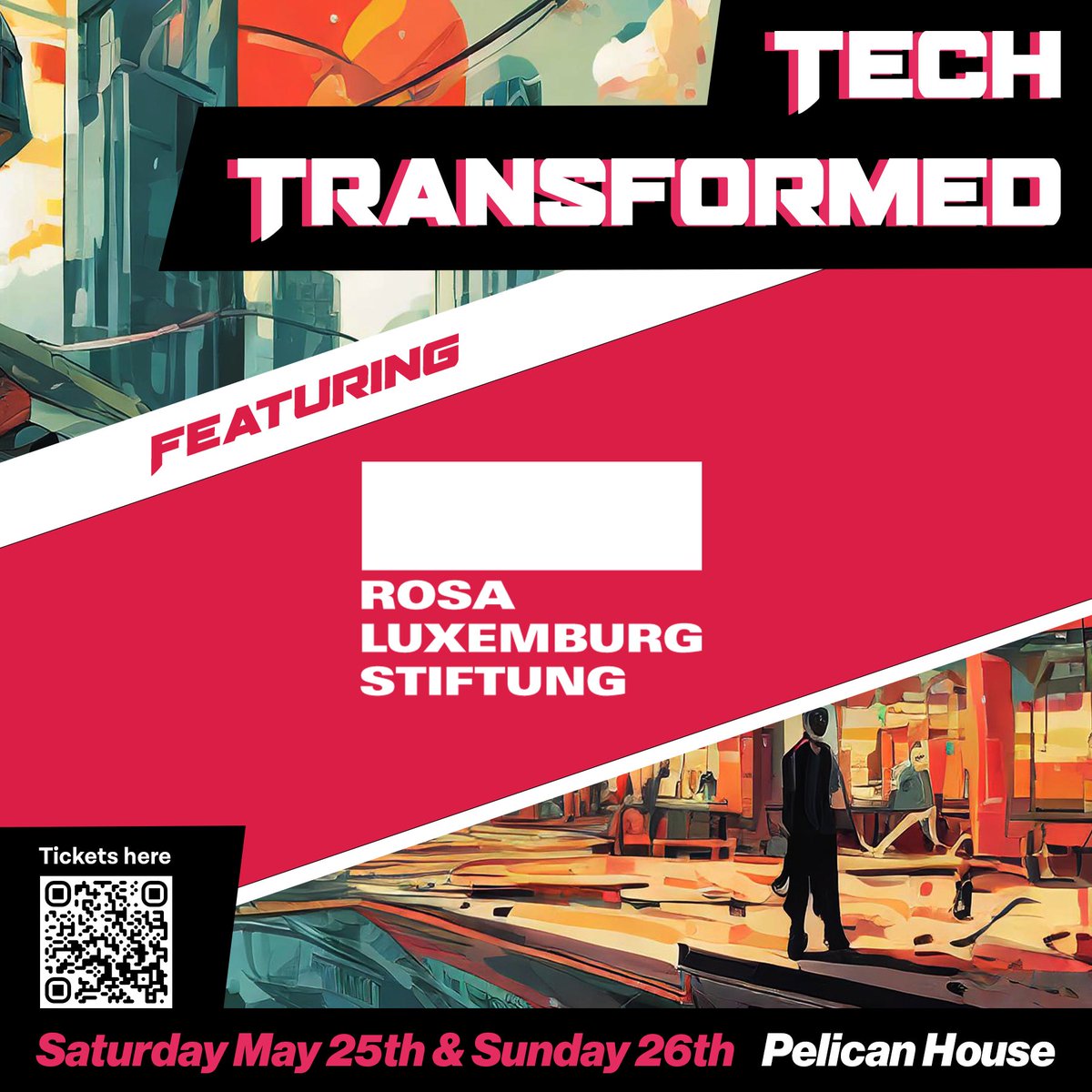 We're delighted to announce a new Tech Transformed partner organisation 😍 Alongside @TWT_NOW and @Autonomy_UK, @RosaluxLondon will be supporting us with the festival. There are still tickets available, get yours now 👉 buytickets.at/cada1/1198455