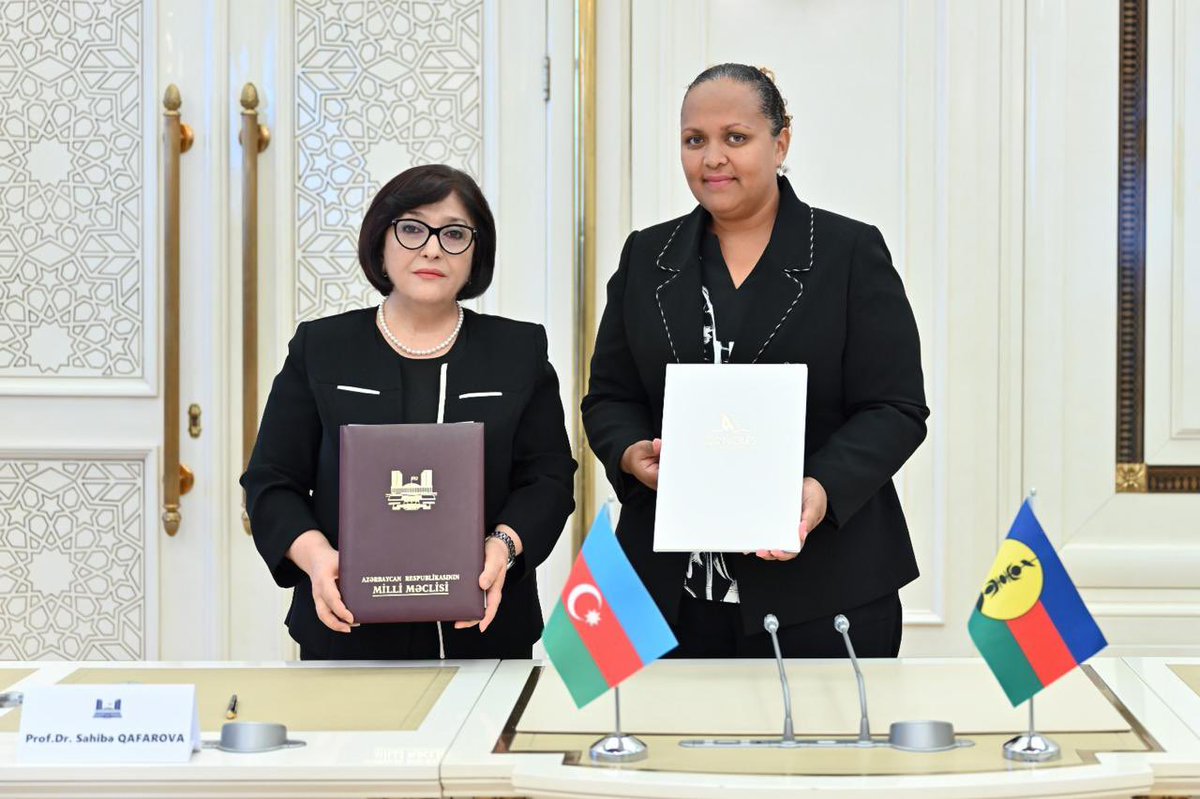 Signed the Memorandum of Co-operation between the Milli Majlis of the Republic of Azerbaijan and the Congress of New Caledonia