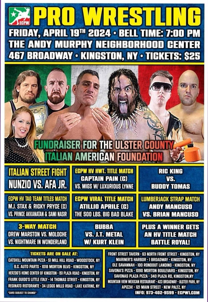 Show tomorrow Kingston NY @ECPWHV @ECPWWrestling