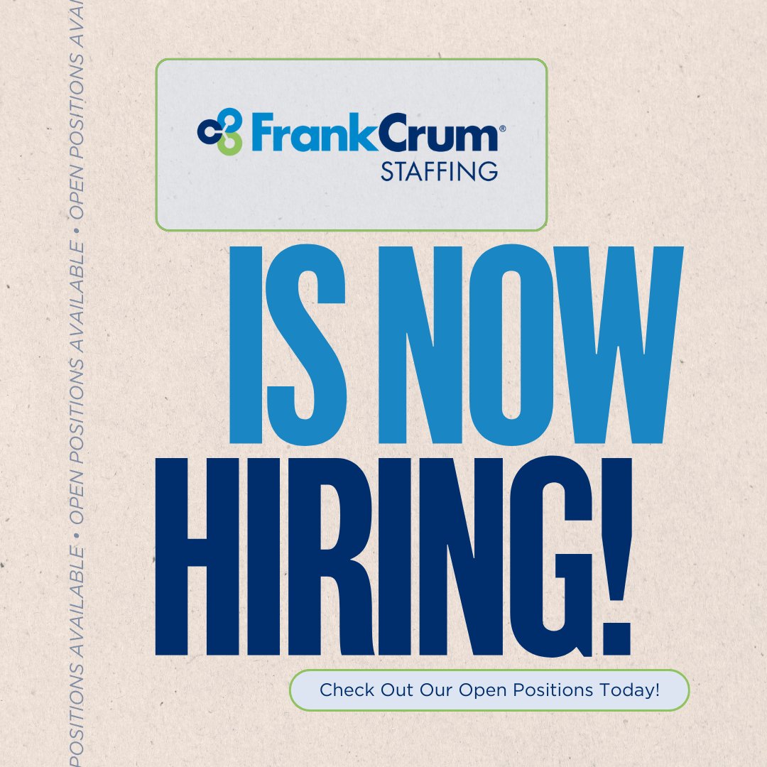 Join our FrankCrum Staffing corporate team! We're now hiring Bilingual Recruiters and Business Development Managers. Take a look at our open positions and apply today: hubs.li/Q02t8RDl0 #NowHiring #TopWorkplace #JobSearch #TampaBay #Clearwater